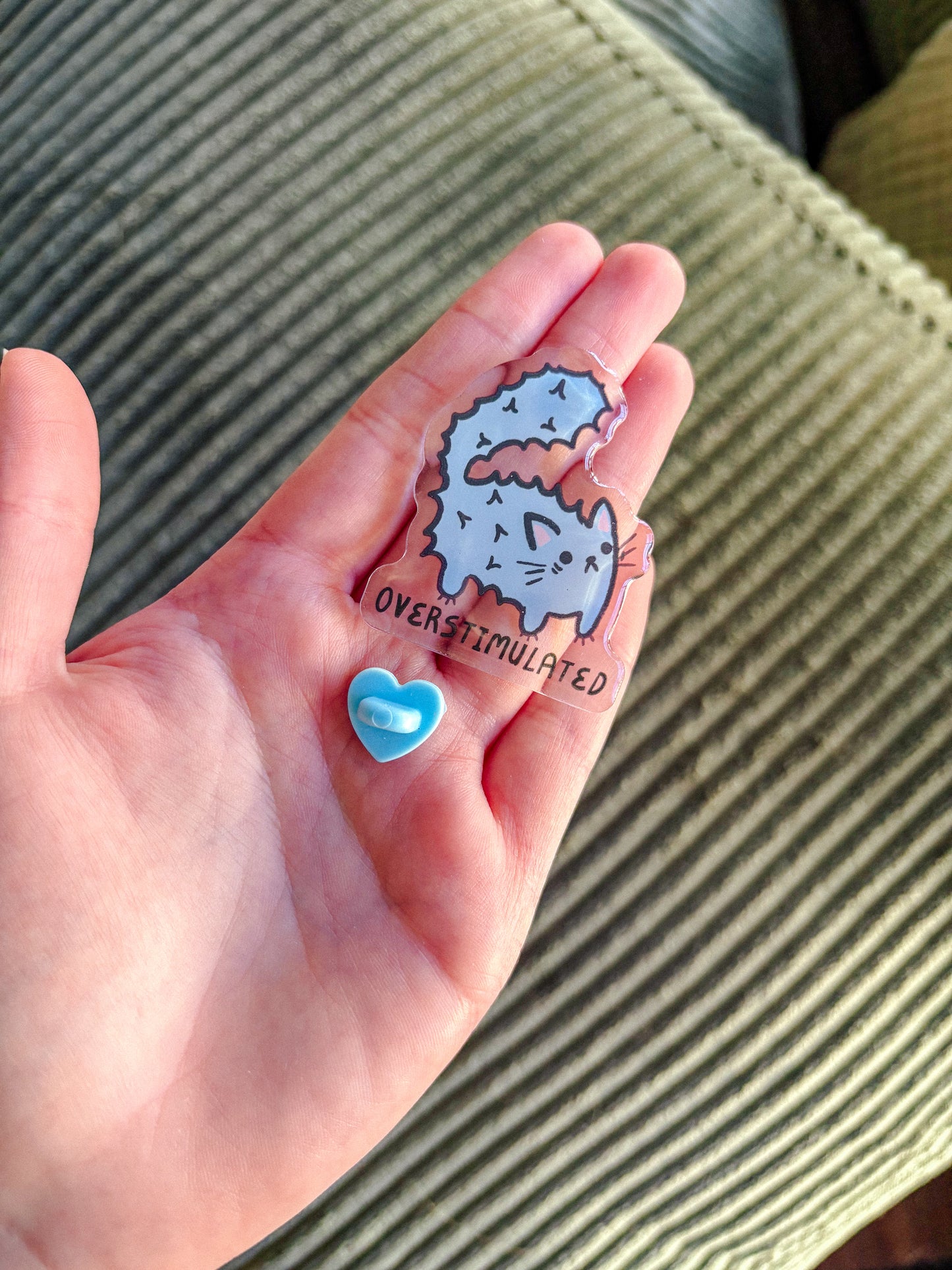 Overstimulated Cat Pin