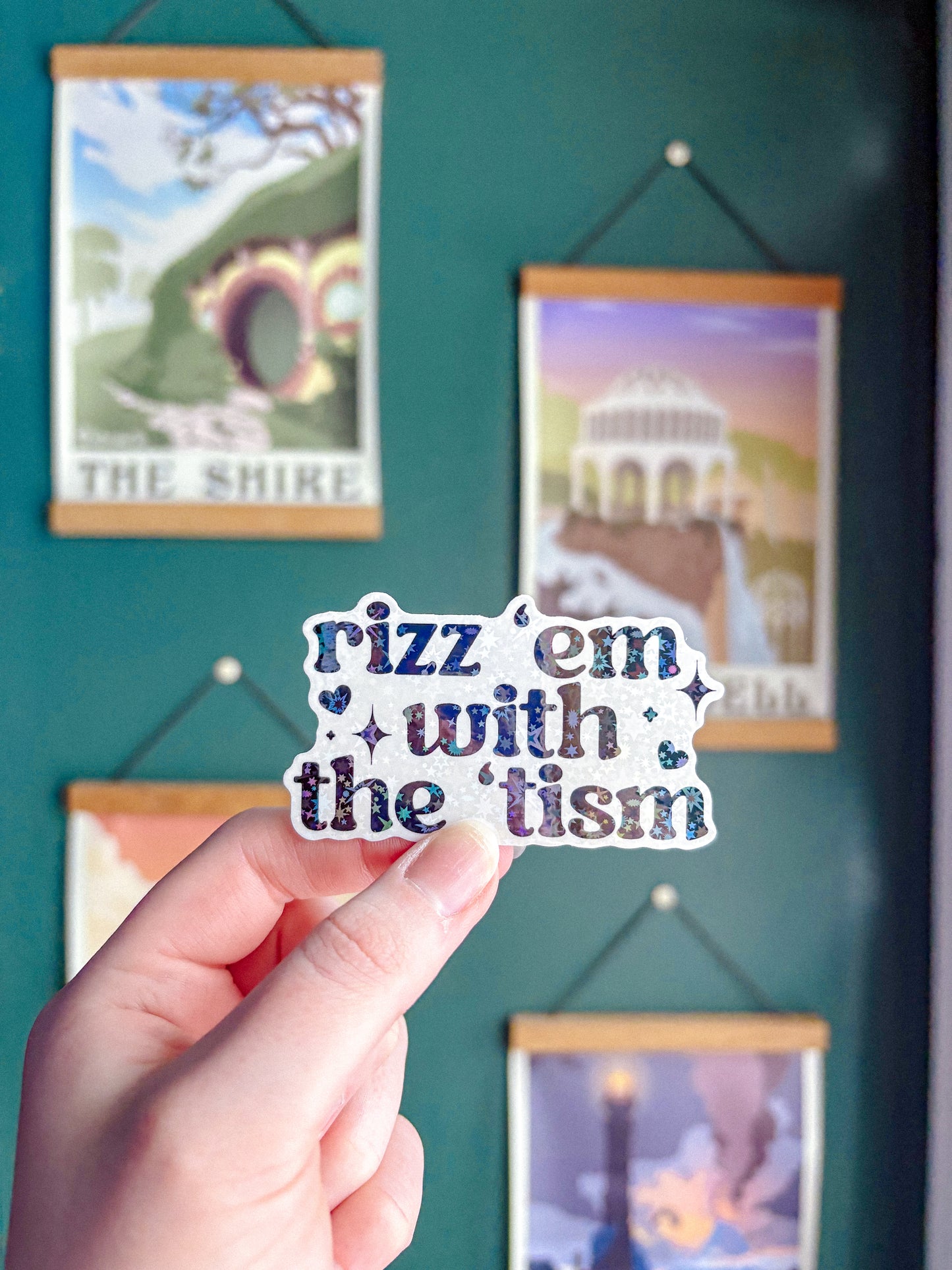 Rizz em With the Tism Sticker Holographic