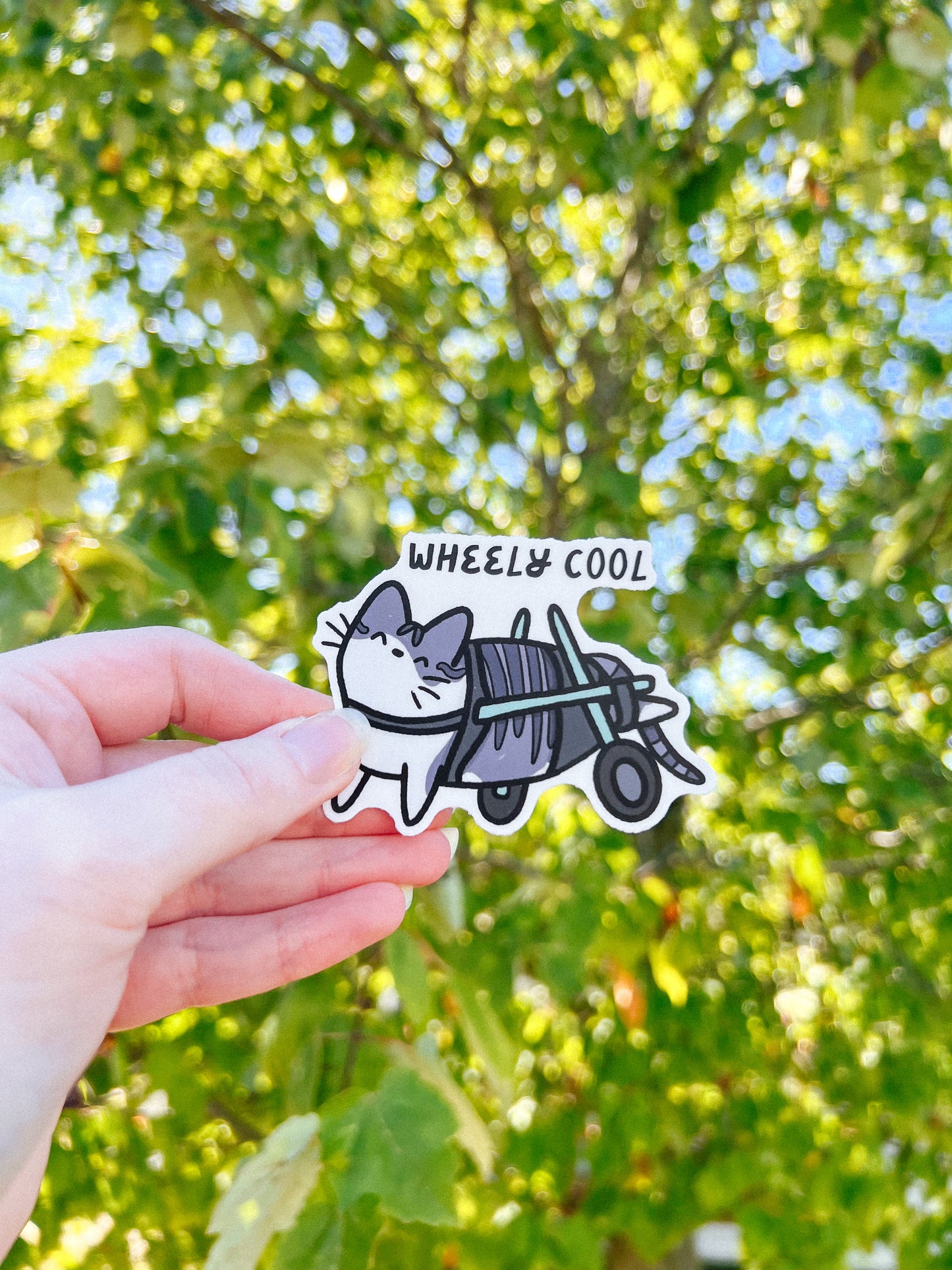 Wheelchair Cat Sticker