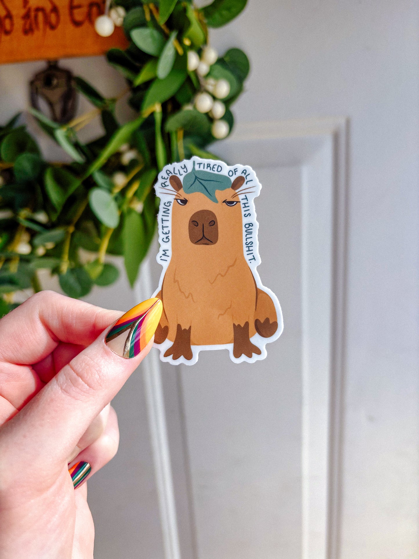 Tired Capybara Sticker