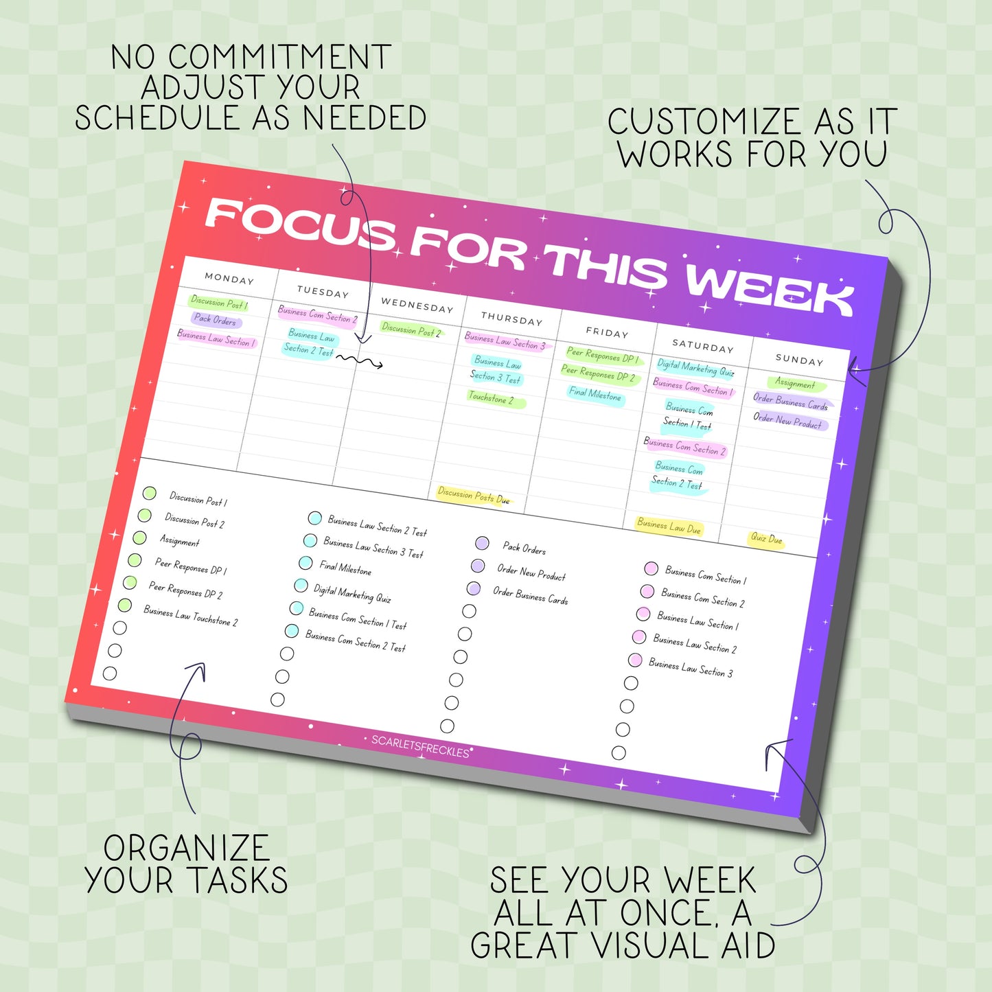 Weekly Note Pad