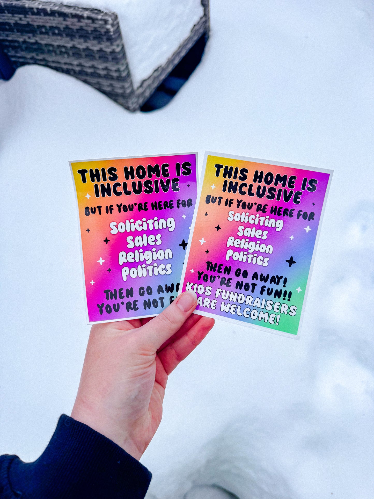 No Soliciting Sales Religion | Fundraisers Welcome Window Cling | Inclusive Home