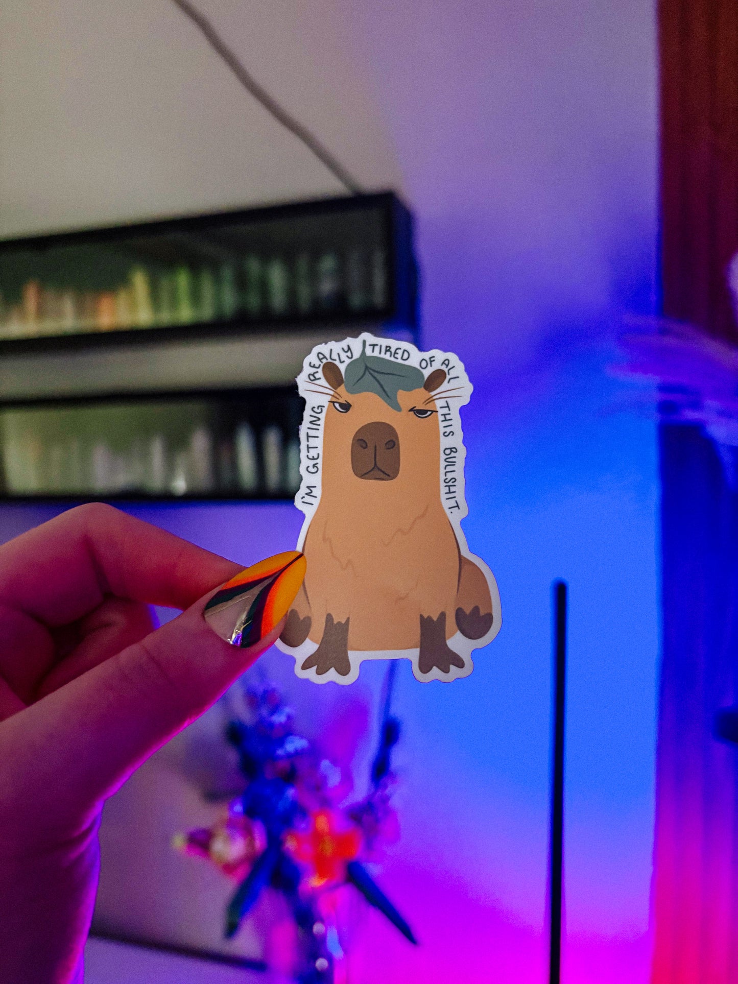 Tired Capybara Sticker