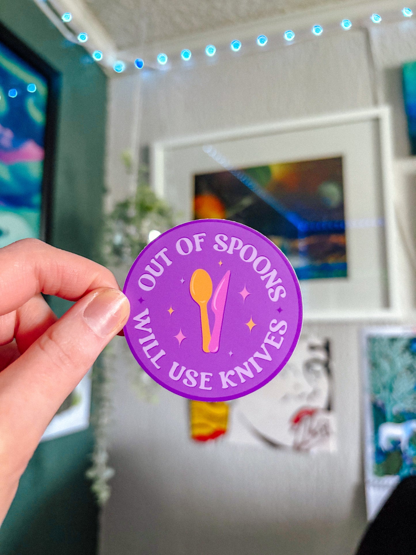 Out of Spoons Sticker (Round)