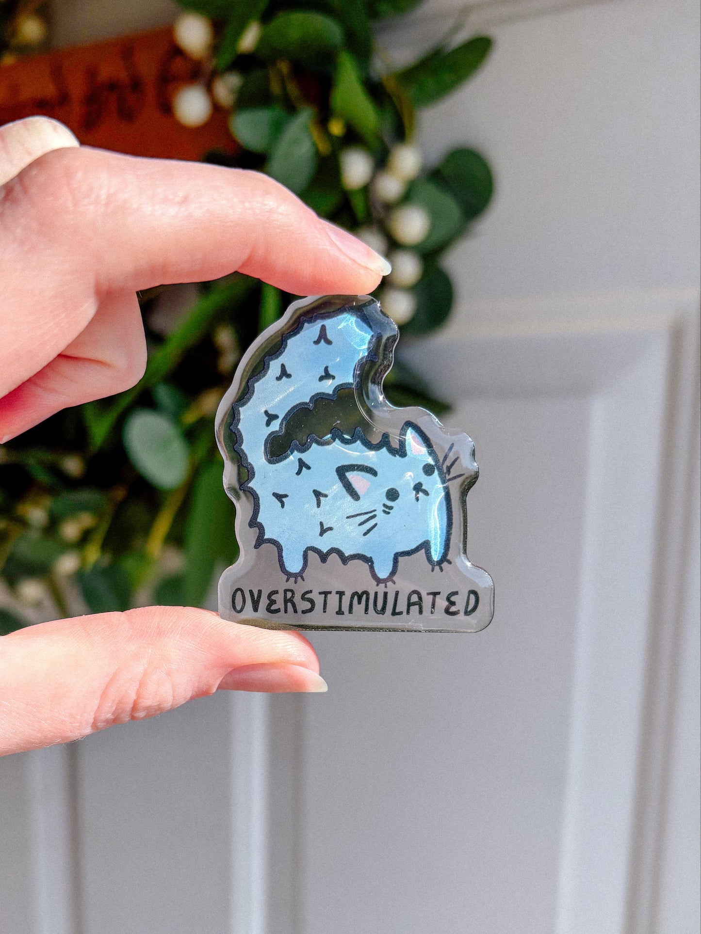 Overstimulated Cat Pin