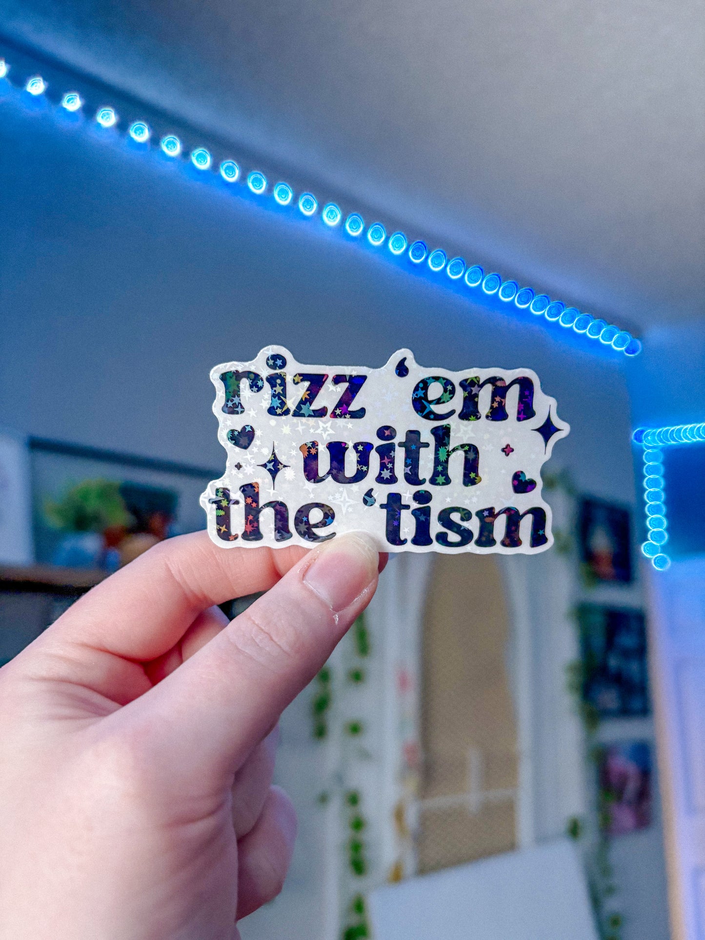 Rizz em With the Tism Sticker Holographic