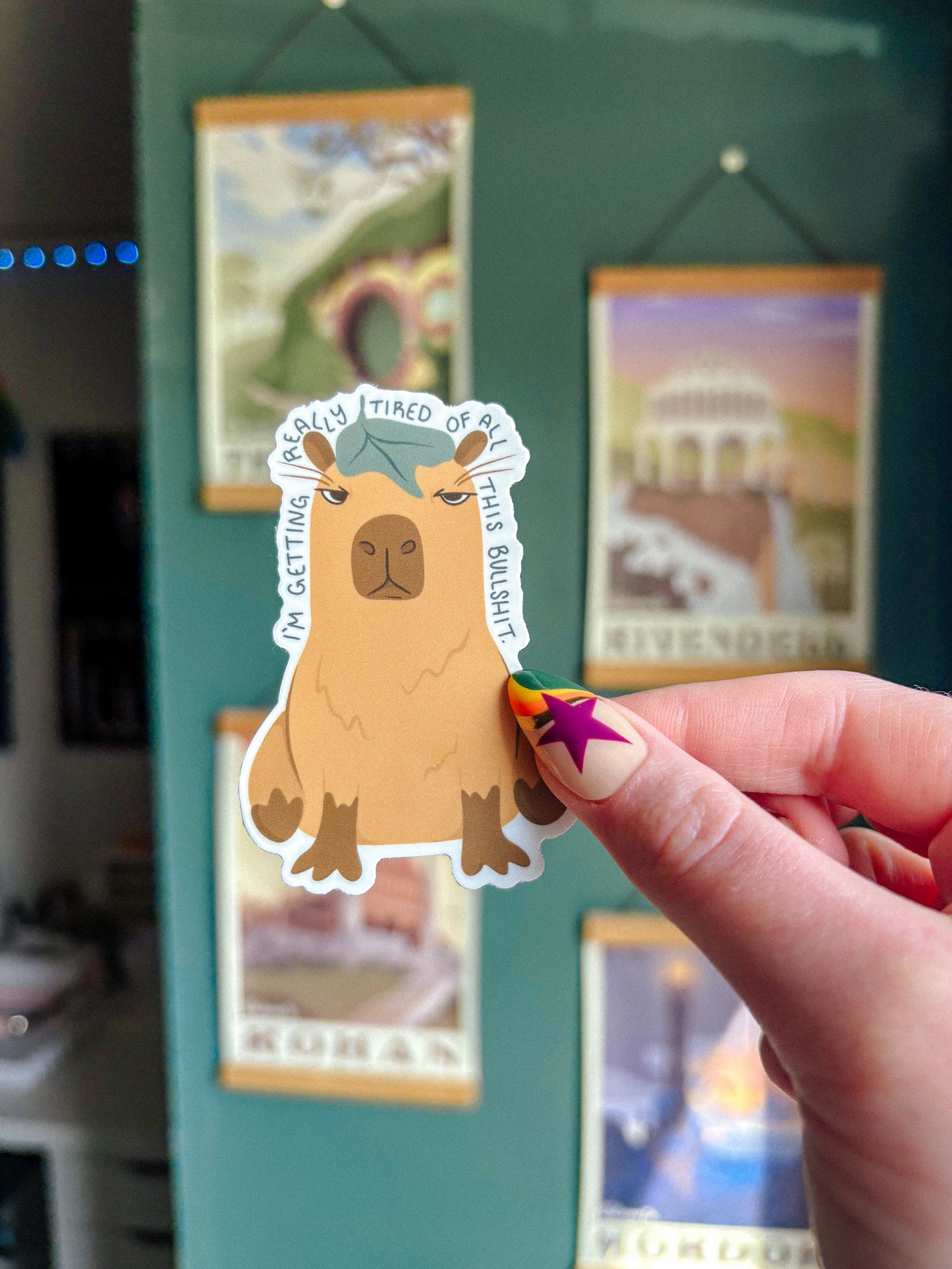 Tired Capybara Sticker