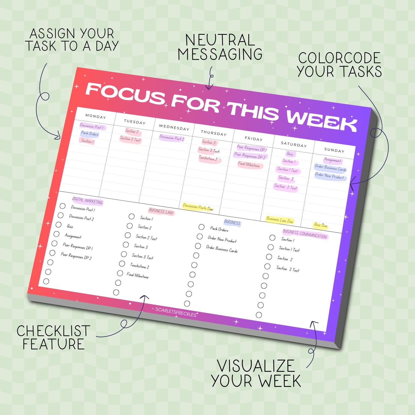 Weekly Note Pad