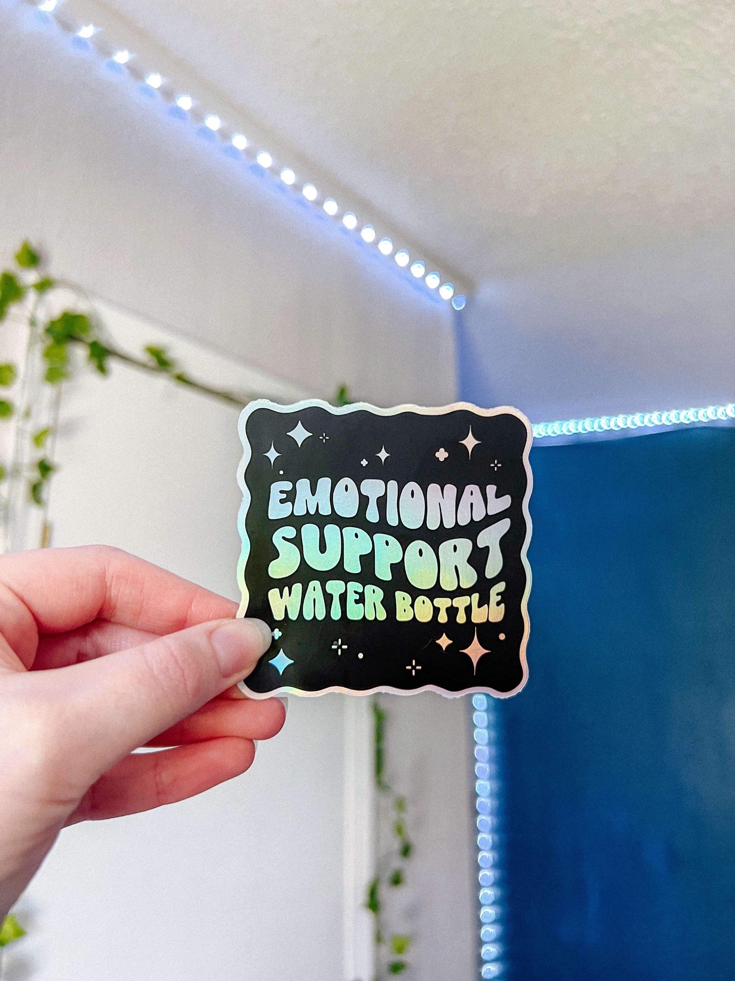 Emotional Support Water Bottle Holohraphic Sticker
