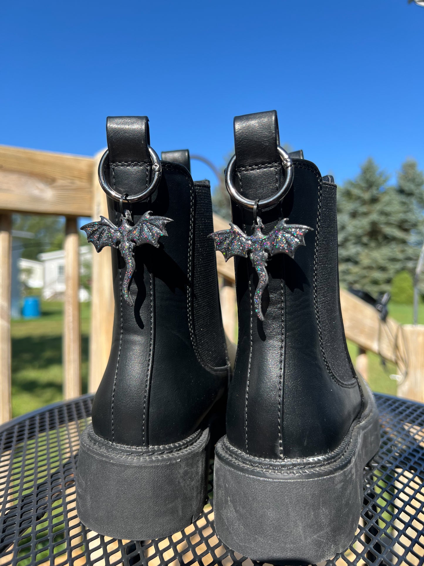 Dragon Holographic Glitter Boot Charms
