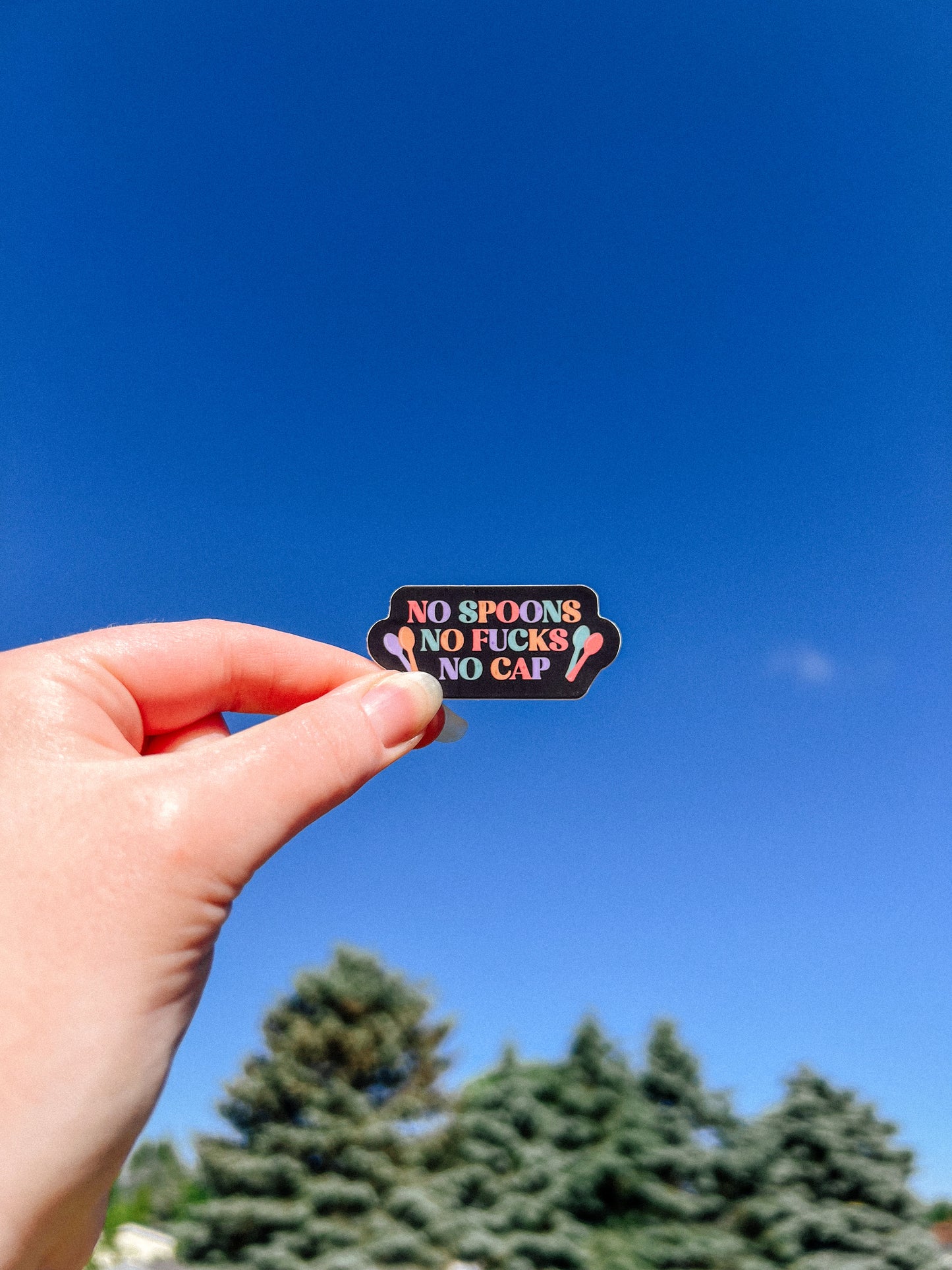 No Spoons No Fucks No Cap Sticker