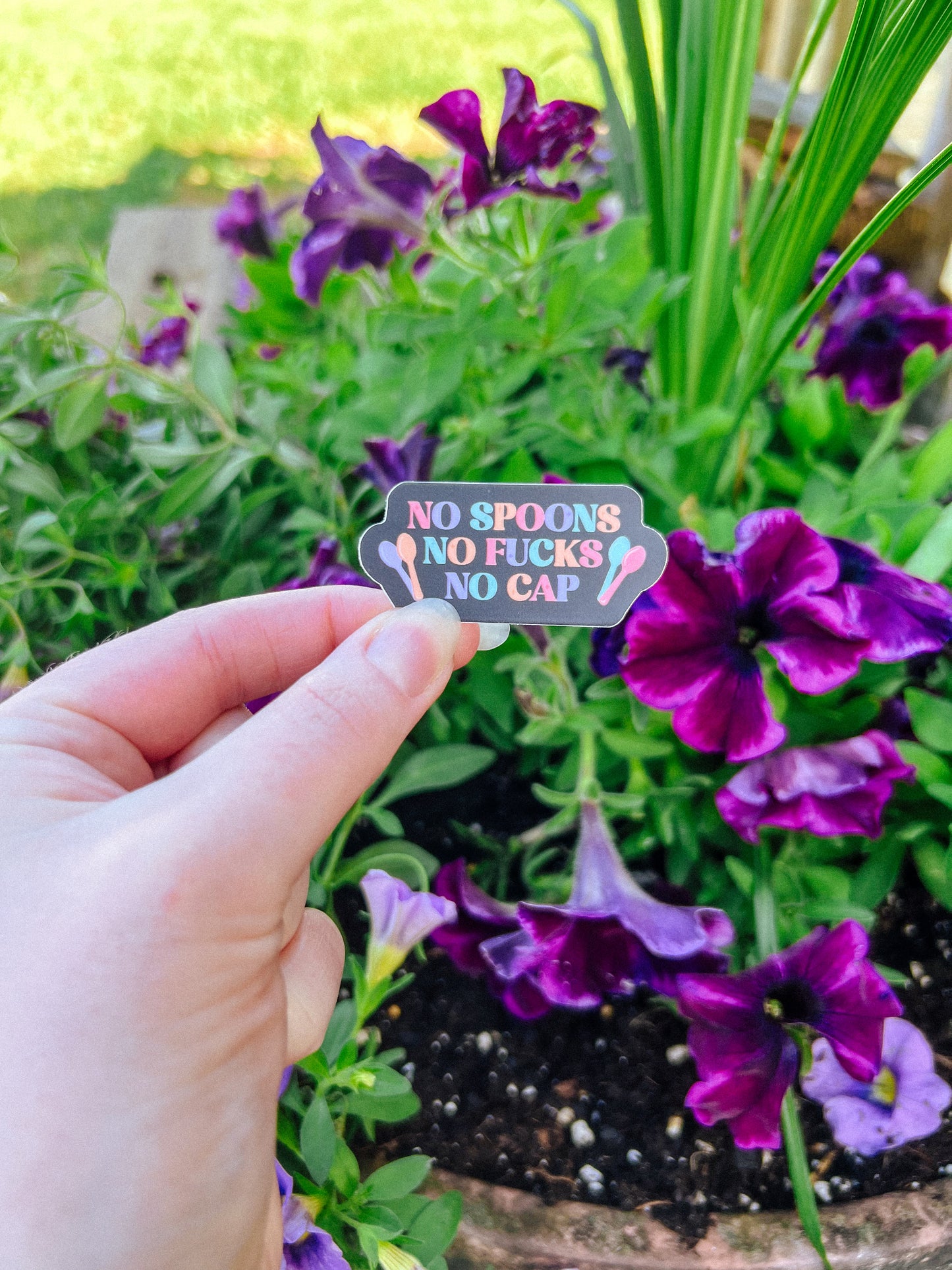No Spoons No Fucks No Cap Sticker