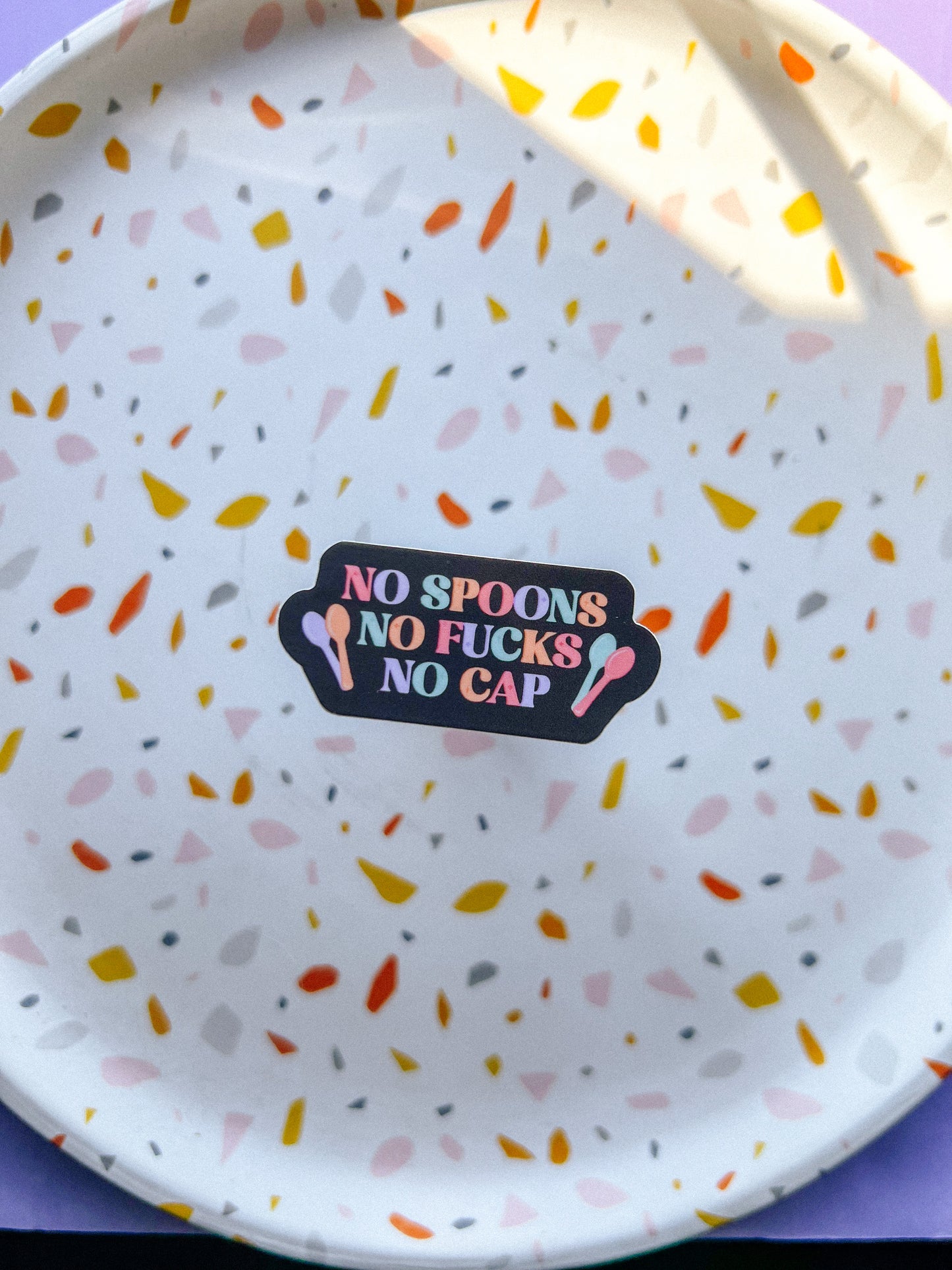 No Spoons No Fucks No Cap Sticker