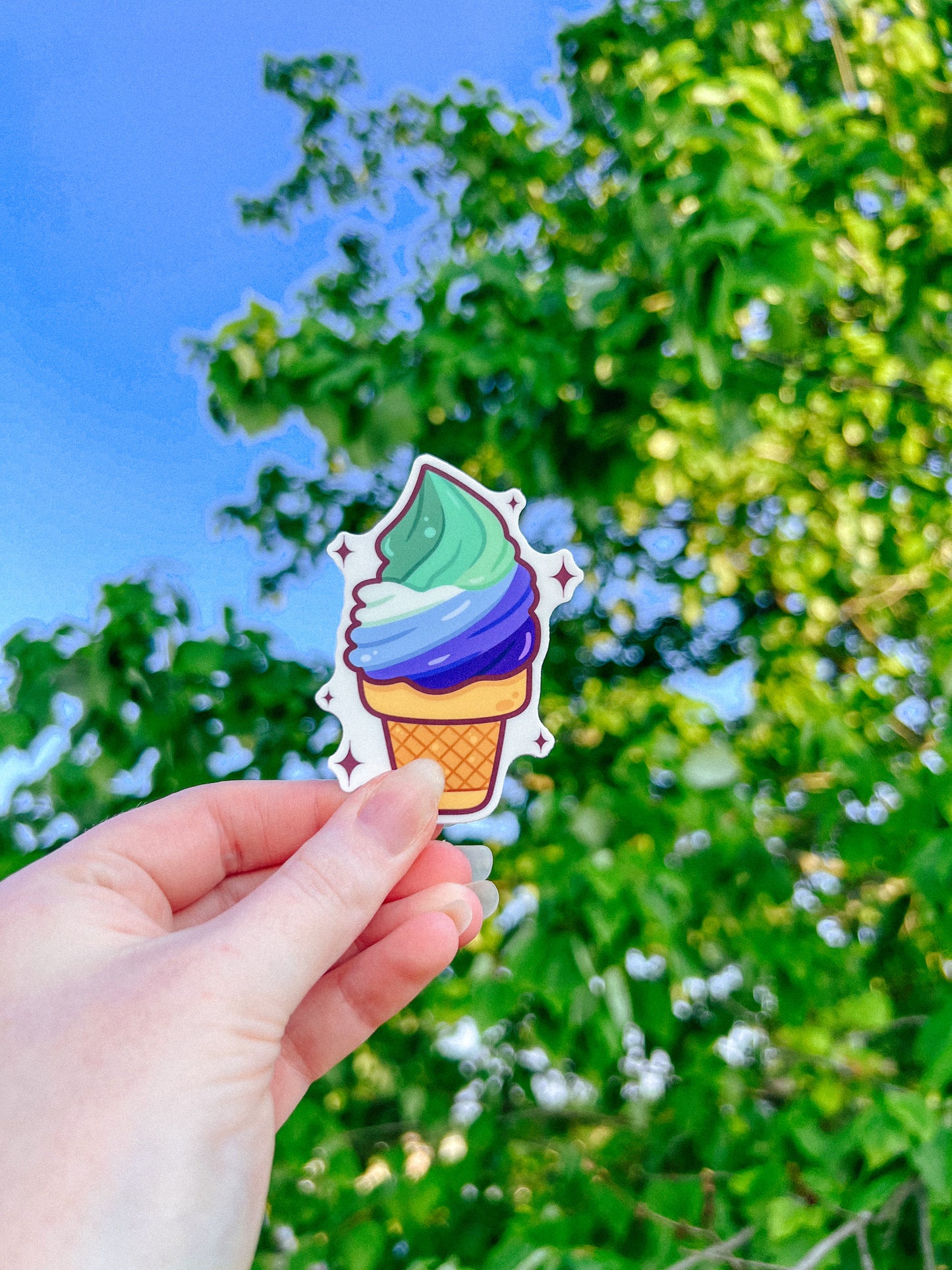 Gay Men Flag Ice Cream Cone