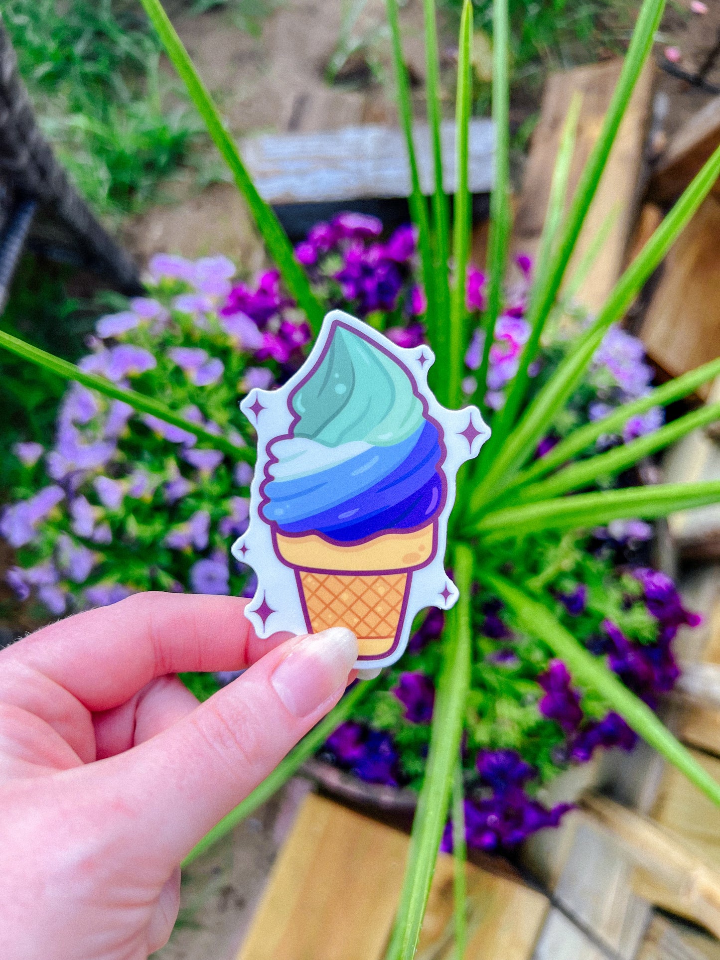 Gay Men Flag Ice Cream Cone