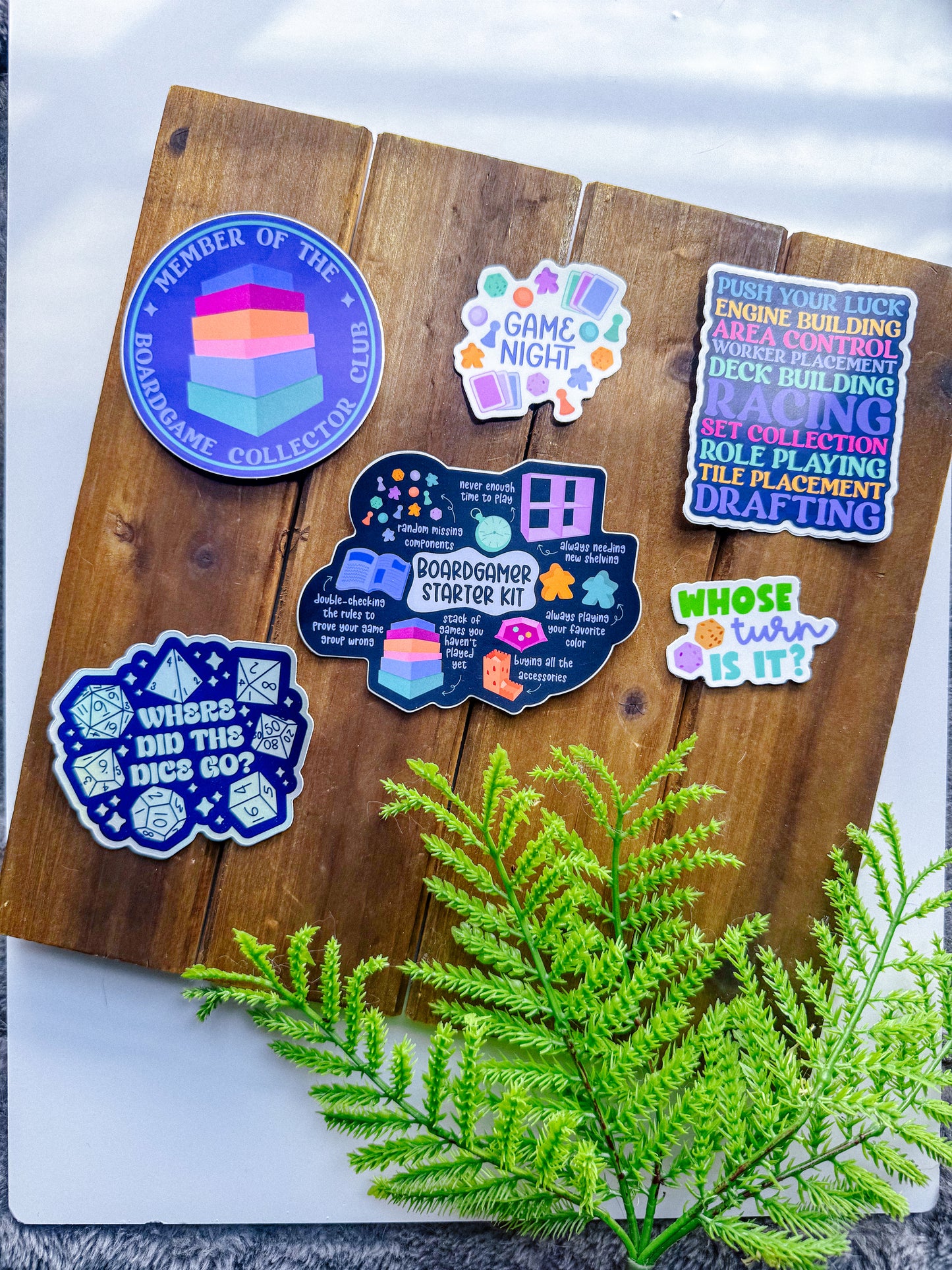 Board Game Sticker Pack of  6