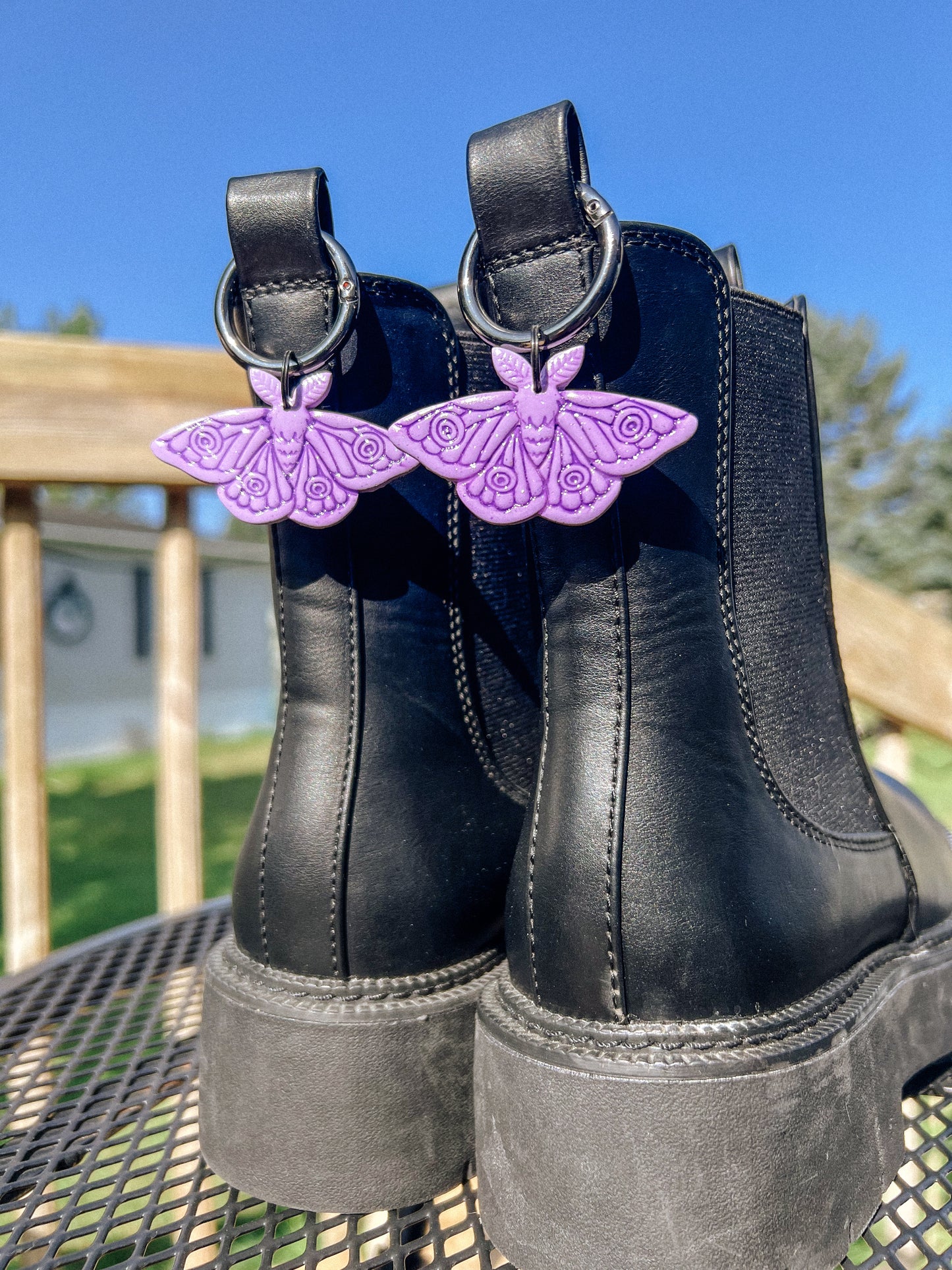 Purple Moth Glitter Boot Charms