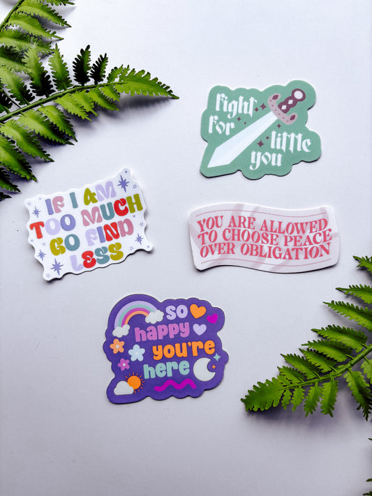 Affirmations & Positivity Sticker Pack of 4