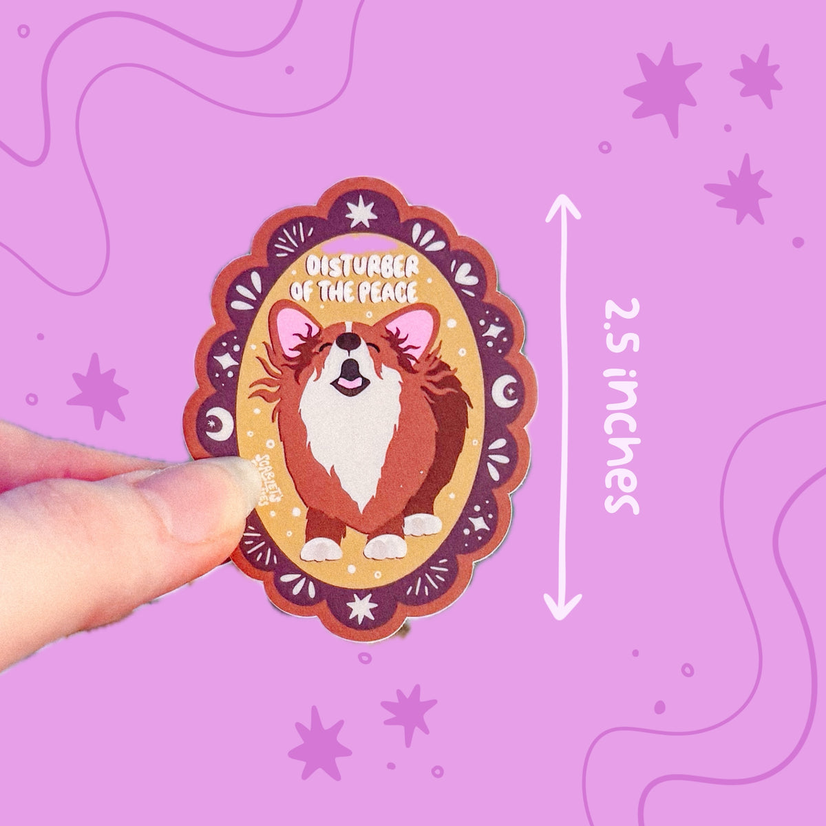 Disturber of the Peace Corgi Sticker