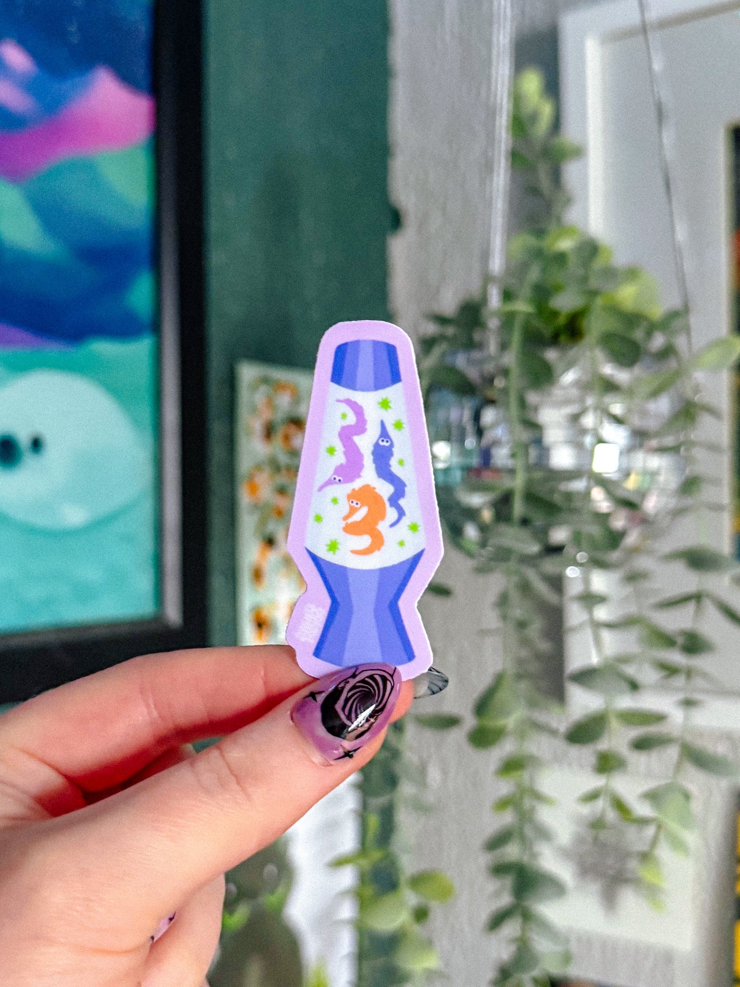 Worm on a String Lava Lamp Sticker