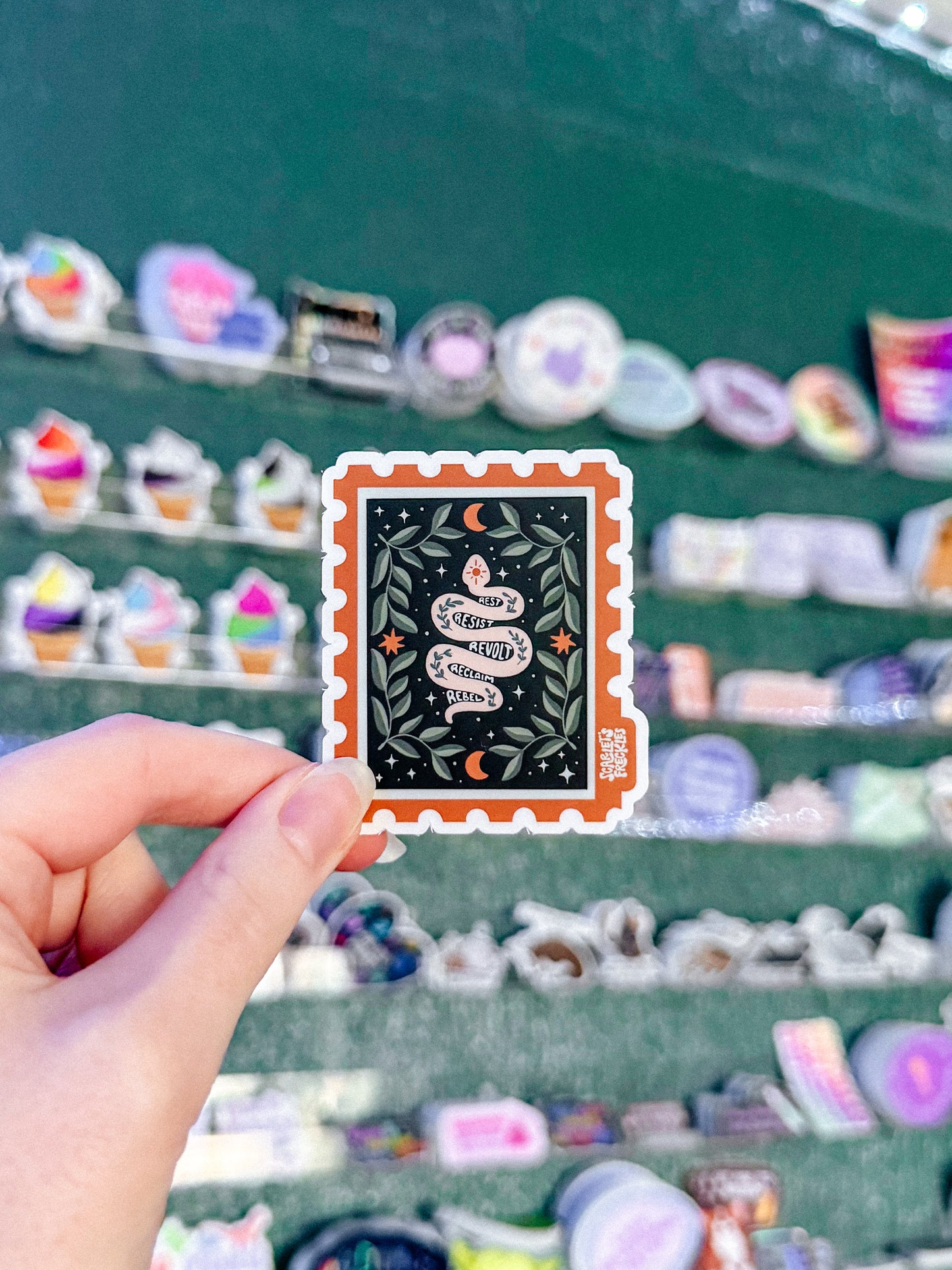 Rest Resist Revolt Reclaim Rebel Stamp