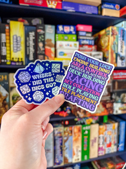 Board Game Sticker Pack of  6