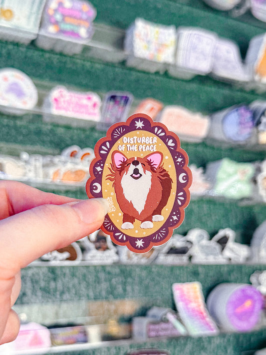 Disturber of the Peace Corgi Sticker