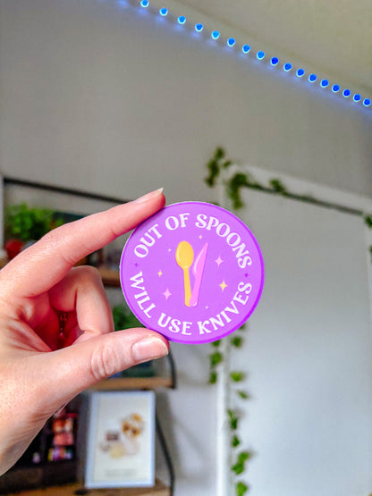 Out of Spoons Sticker (Round)