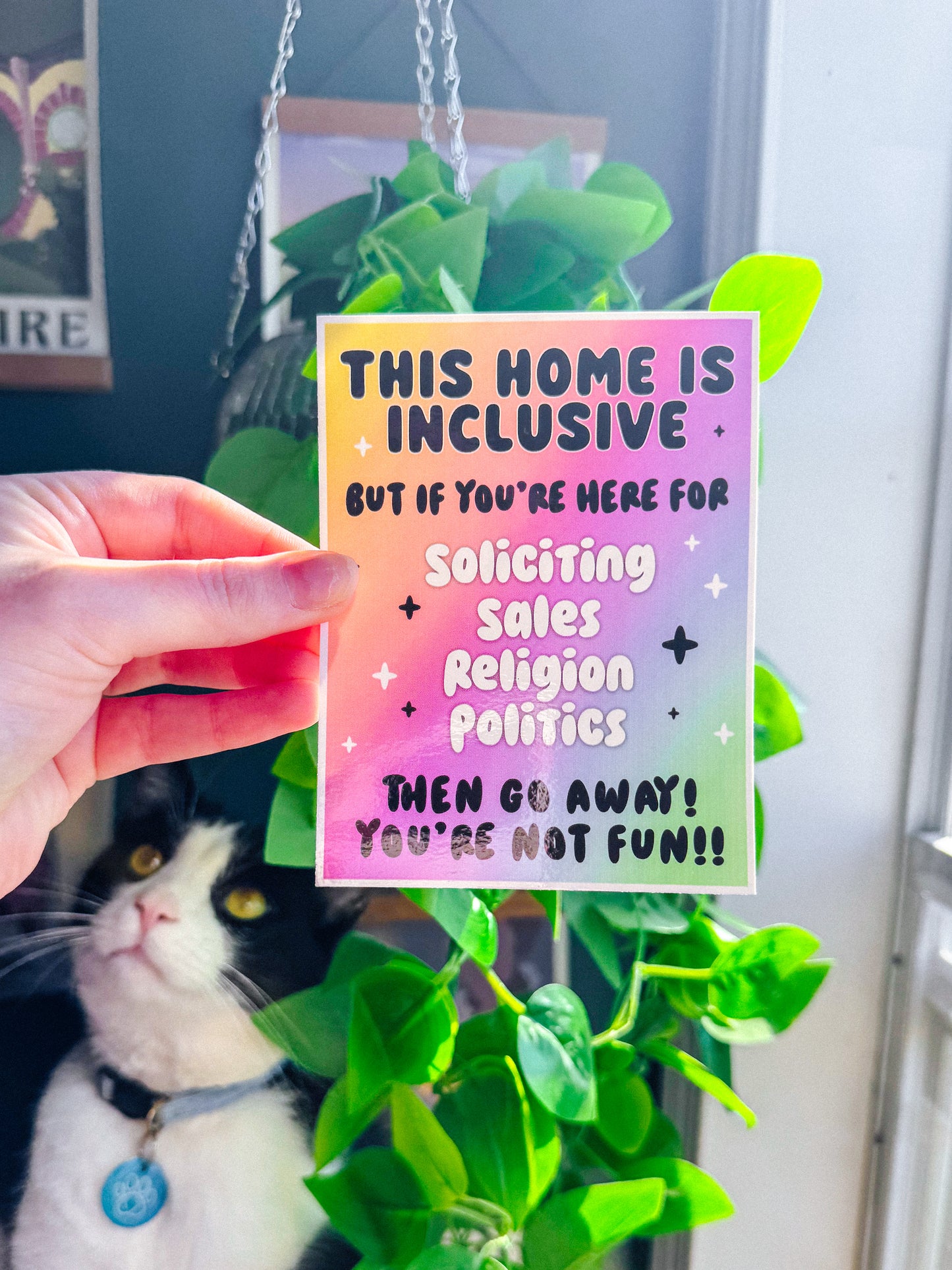B GRADE No Soliciting Sales Religion | Window Cling | Inclusive Home