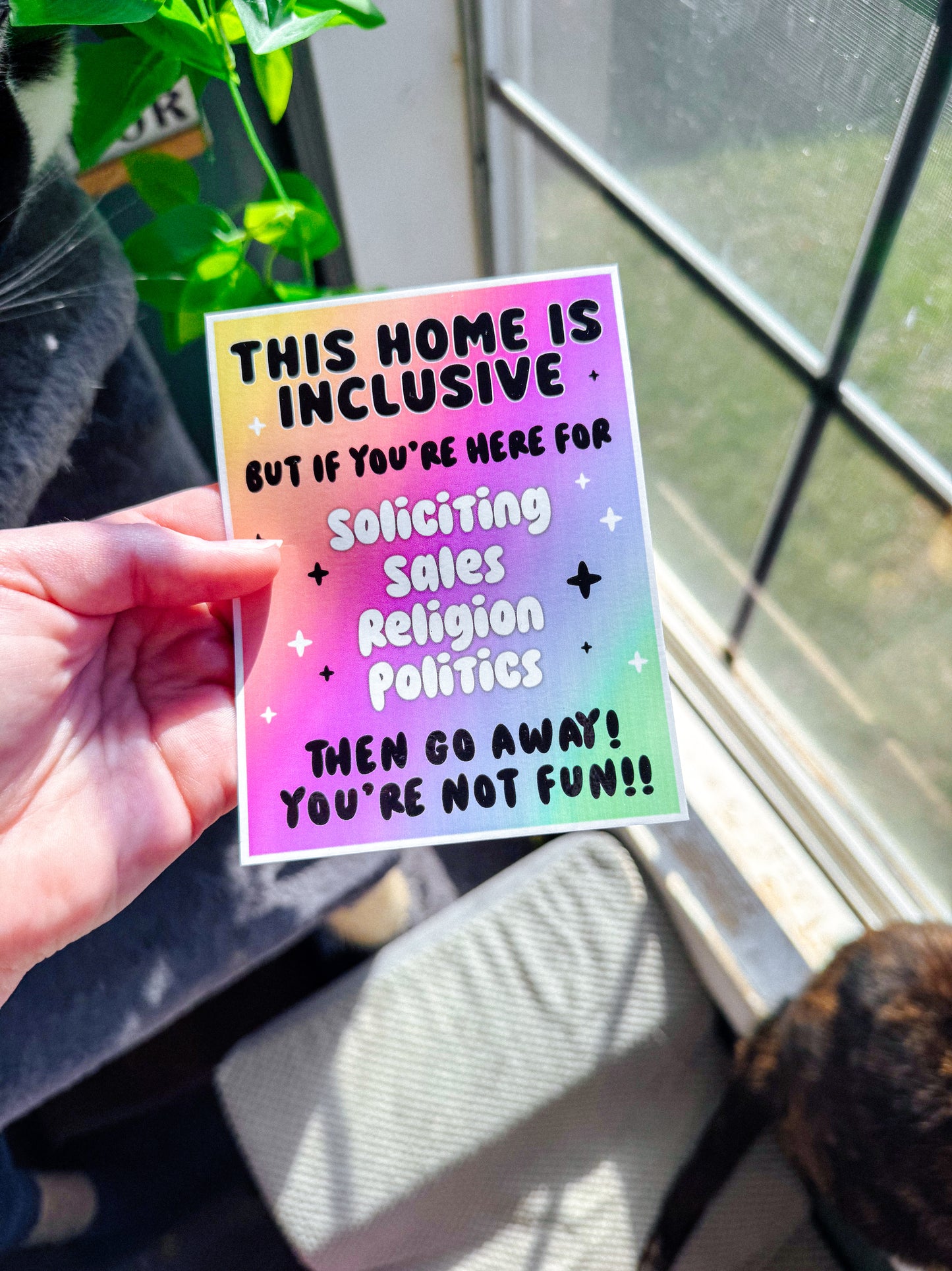 B GRADE No Soliciting Sales Religion | Window Cling | Inclusive Home