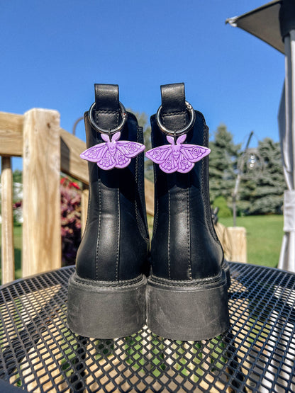 Purple Moth Glitter Boot Charms