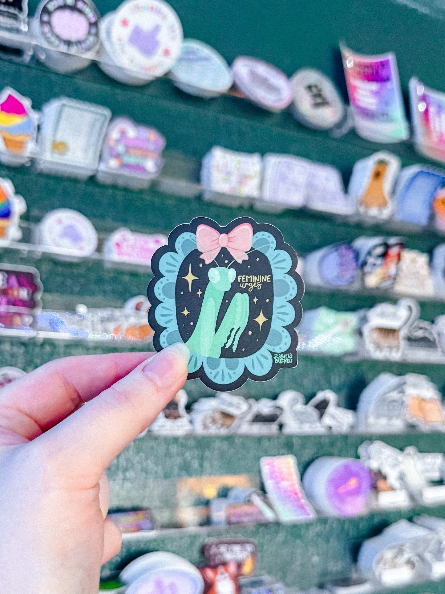 Feminine Urges Praying Mantis Sticker