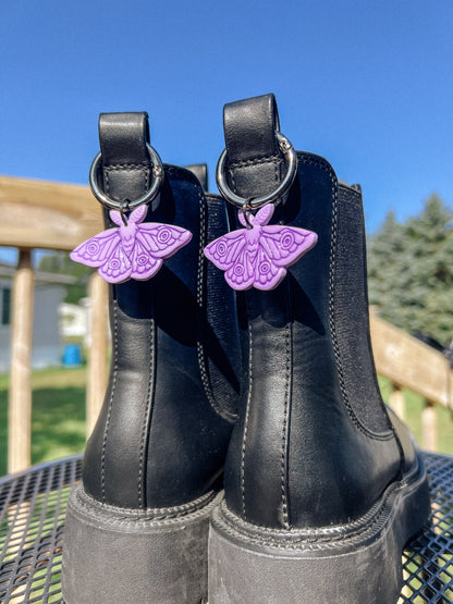 Purple Moth Glitter Boot Charms