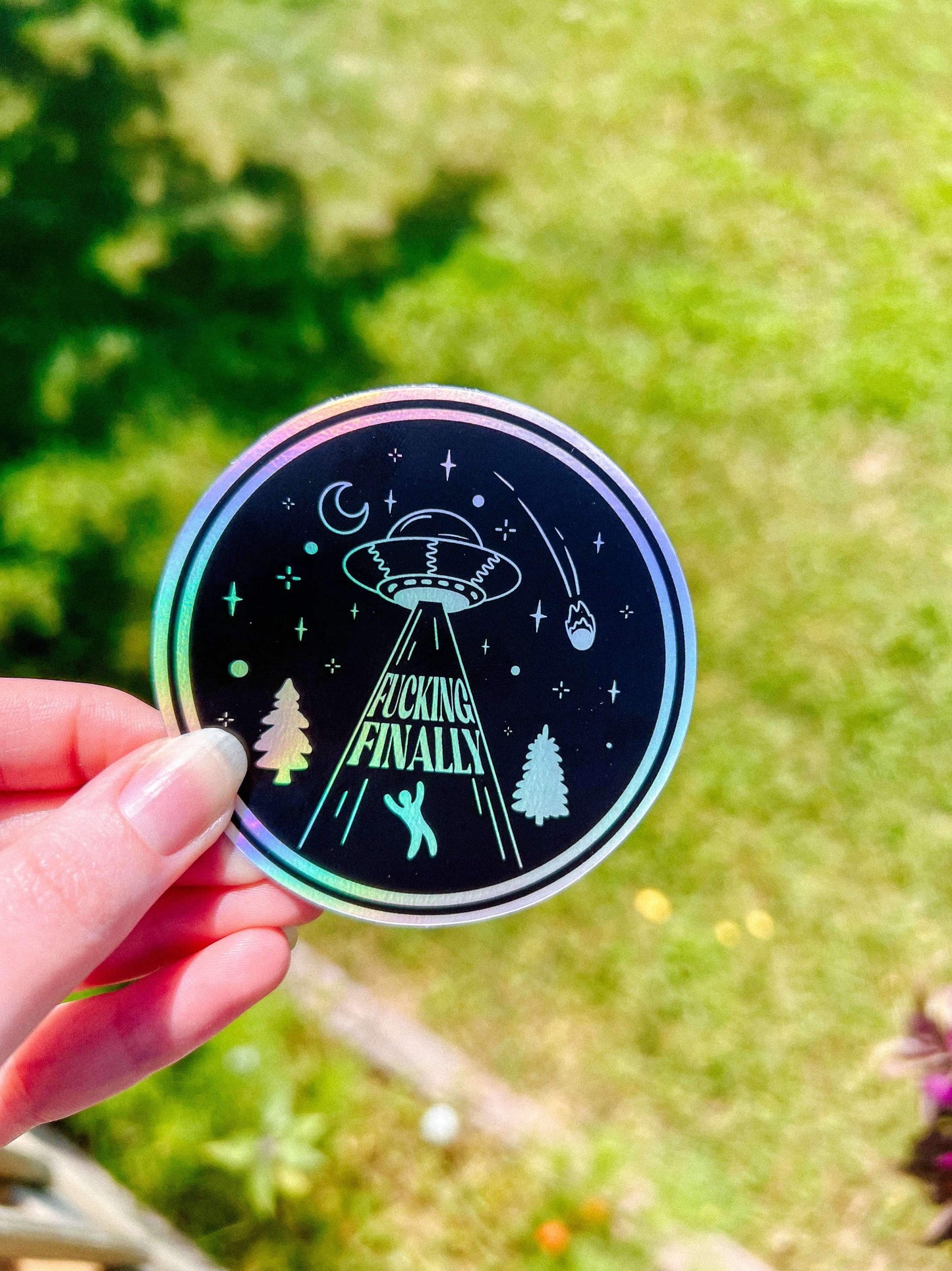 Alien Abduction Sticker