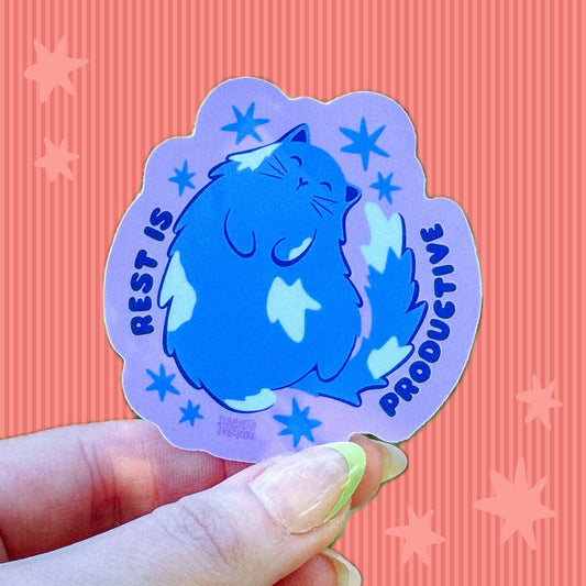 Rest Is Productive Cat Sticker