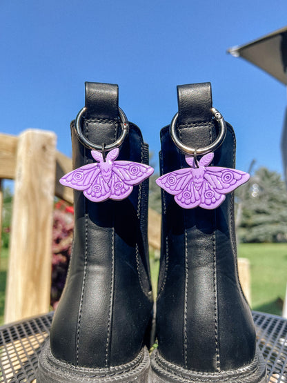 Purple Moth Glitter Boot Charms