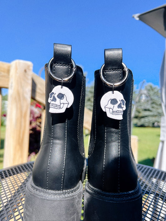 Skull Black Glitter Boot Charms