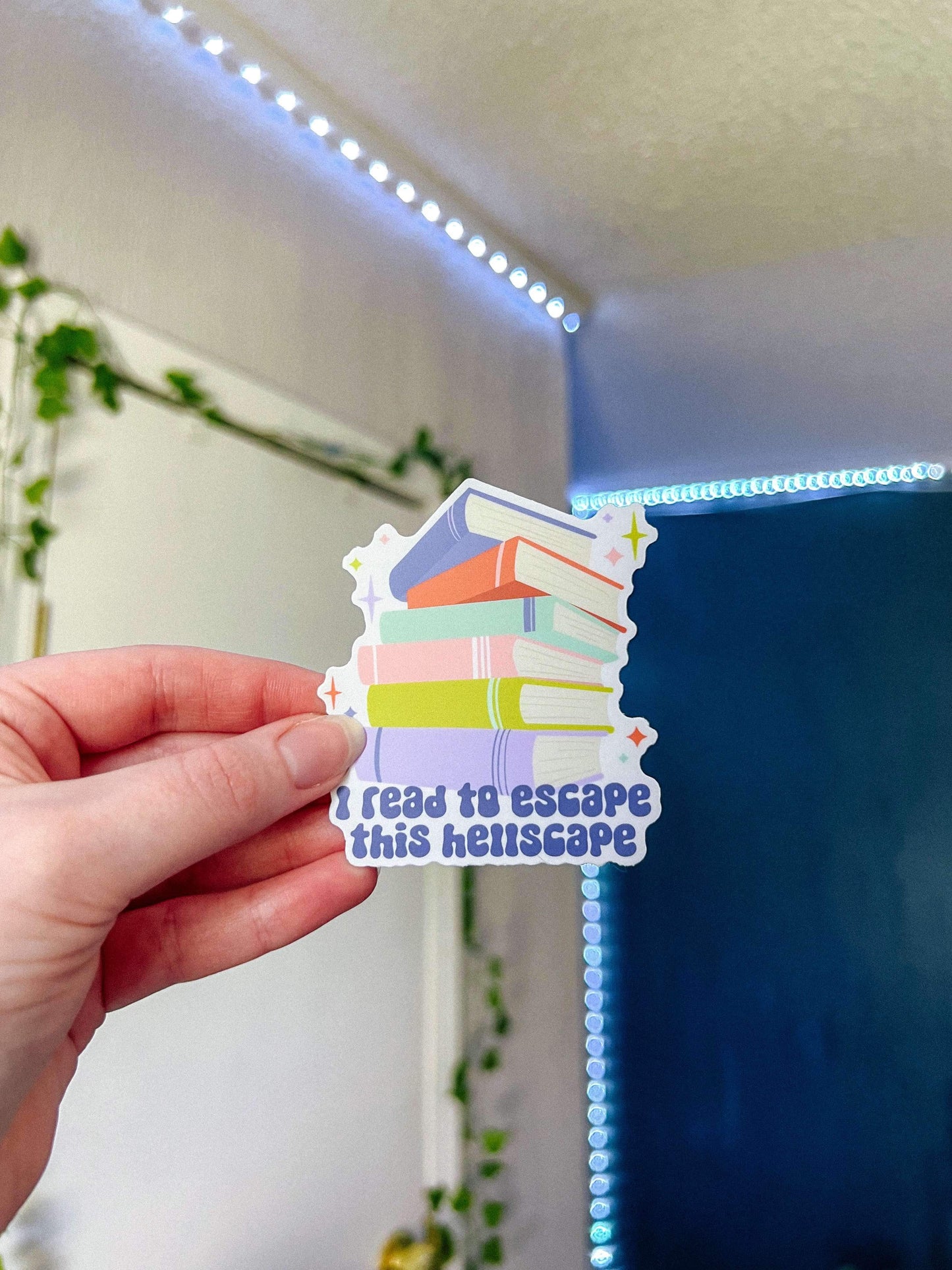 I read to escape this hellscape Sticker