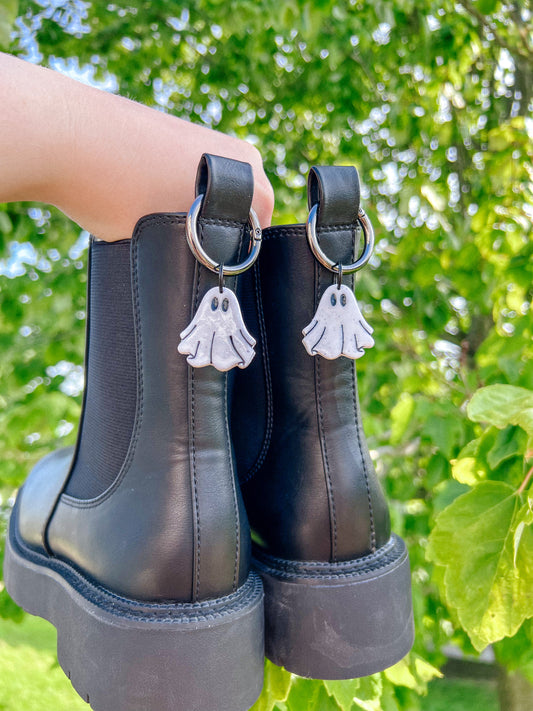 Black Glitter Ghost Boot Charms