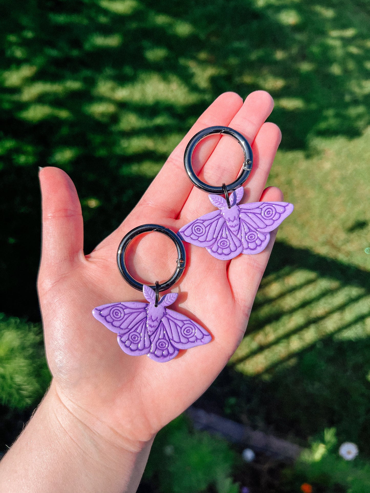 Purple Moth Glitter Boot Charms