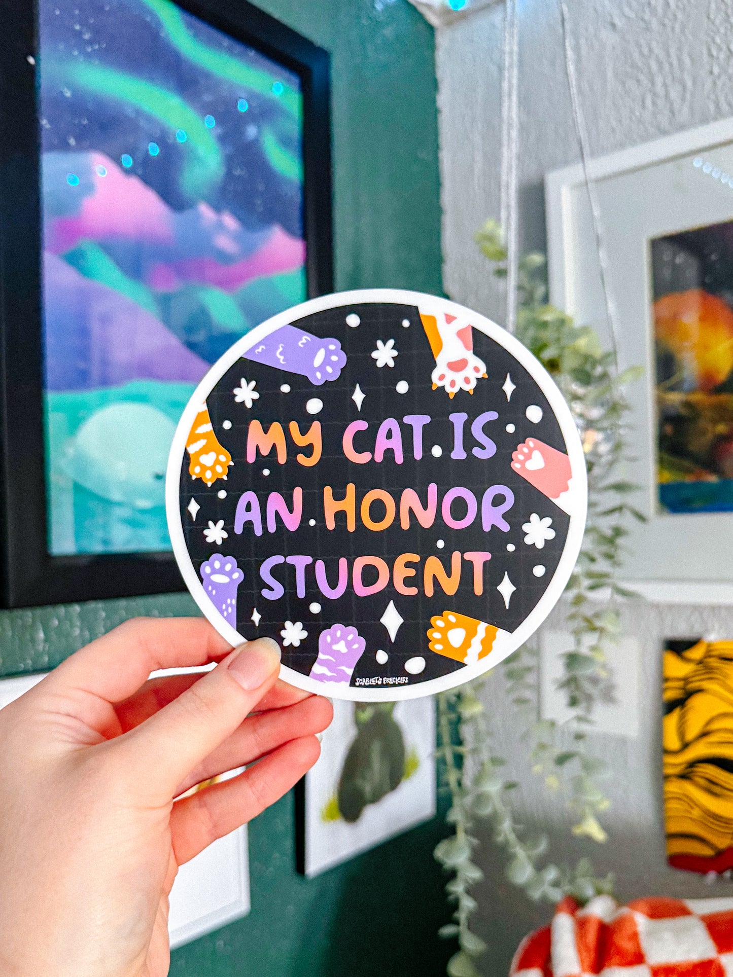 Honor Student Cat Bumper Sticker/Magnet
