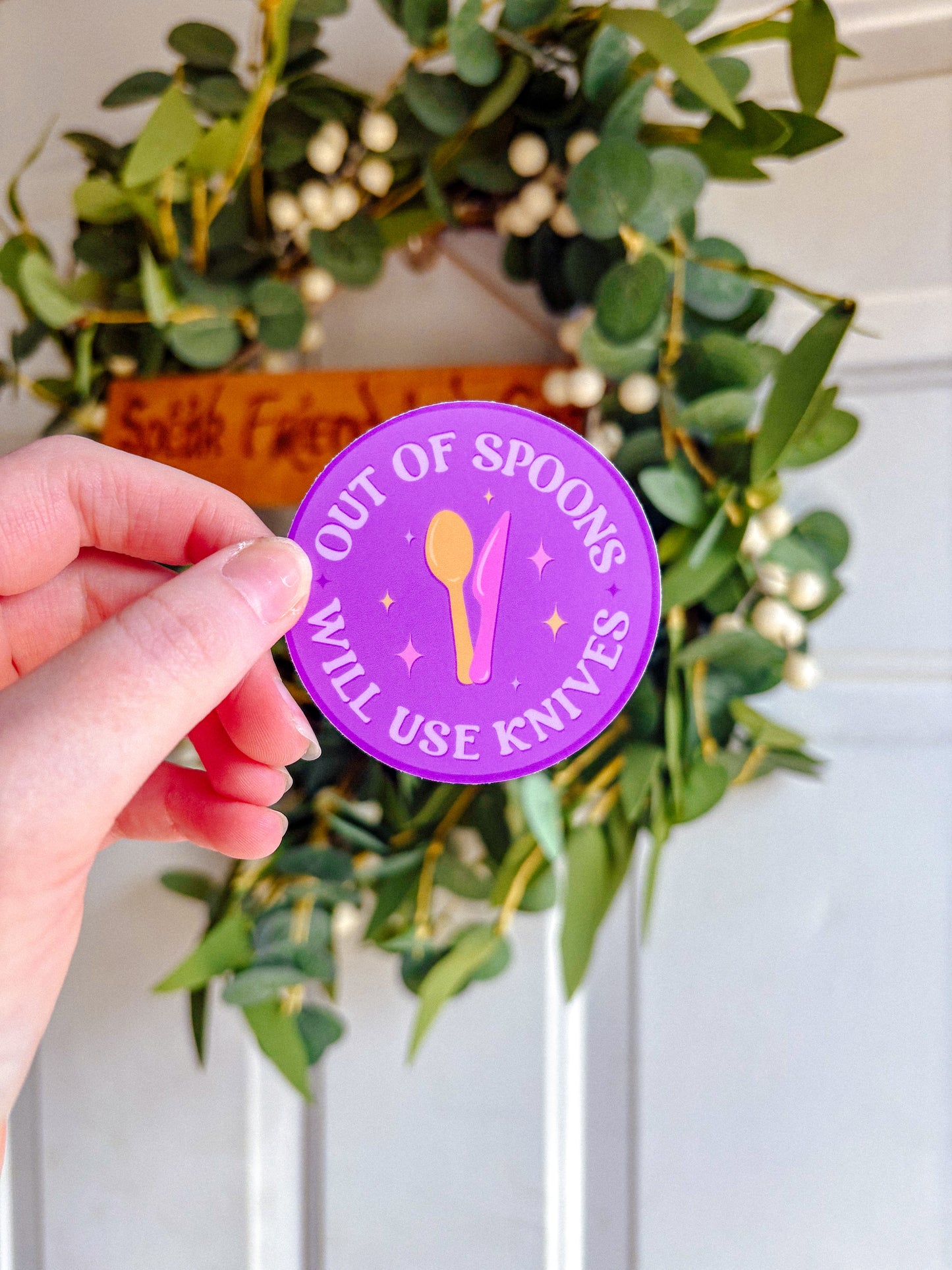 Out of Spoons Sticker (Round)