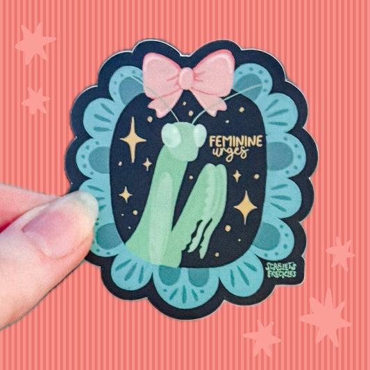Feminine Urges Praying Mantis Sticker
