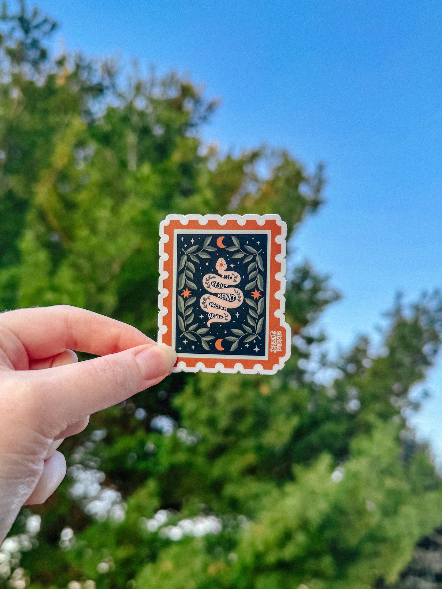 Rest Resist Revolt Reclaim Rebel Stamp