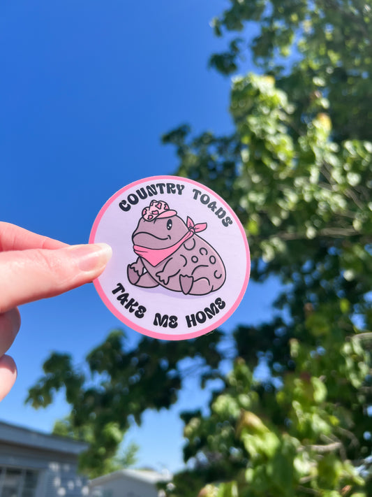 Country Toads Take Me Home Sticker