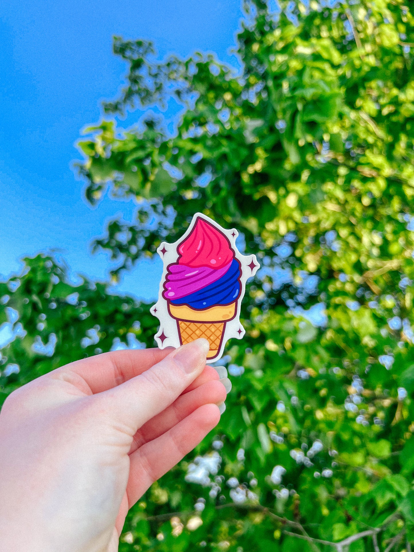 Bisexual Flag Ice Cream Cone