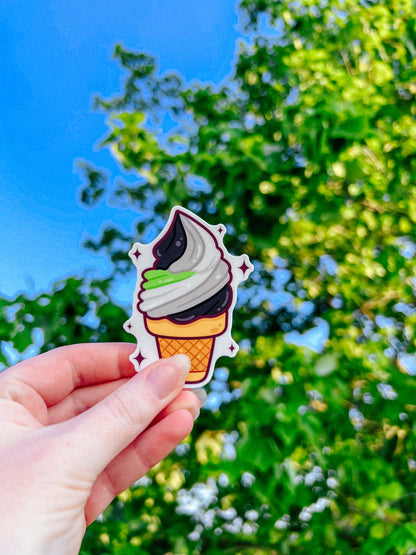 Agender Flag Ice Cream Cone Sticker