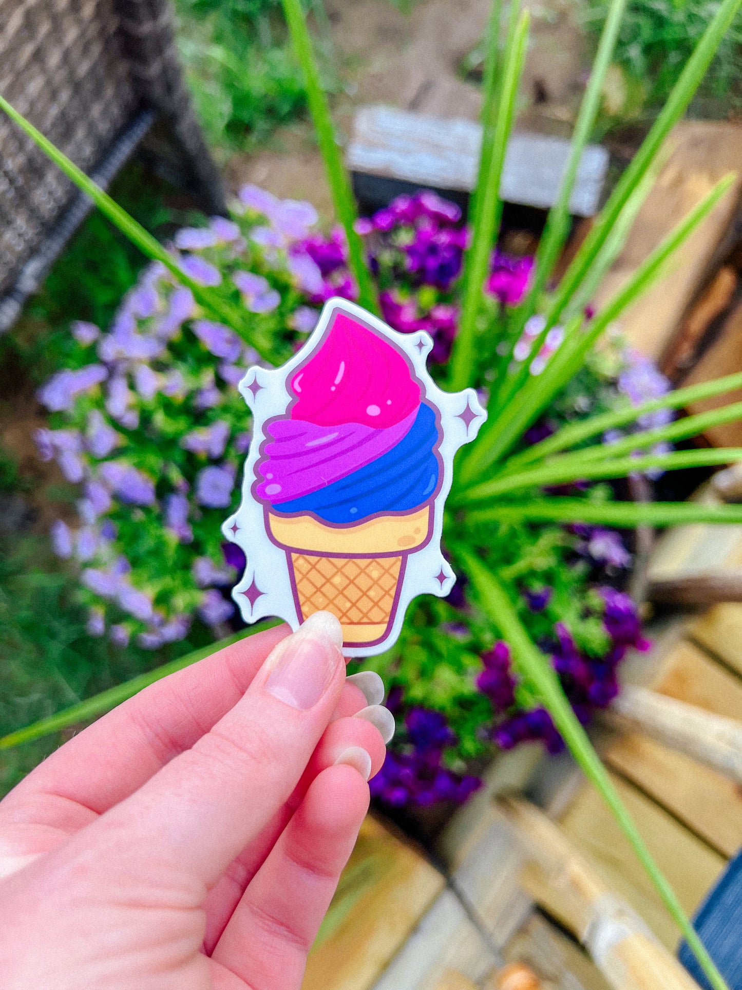 Bisexual Flag Ice Cream Cone