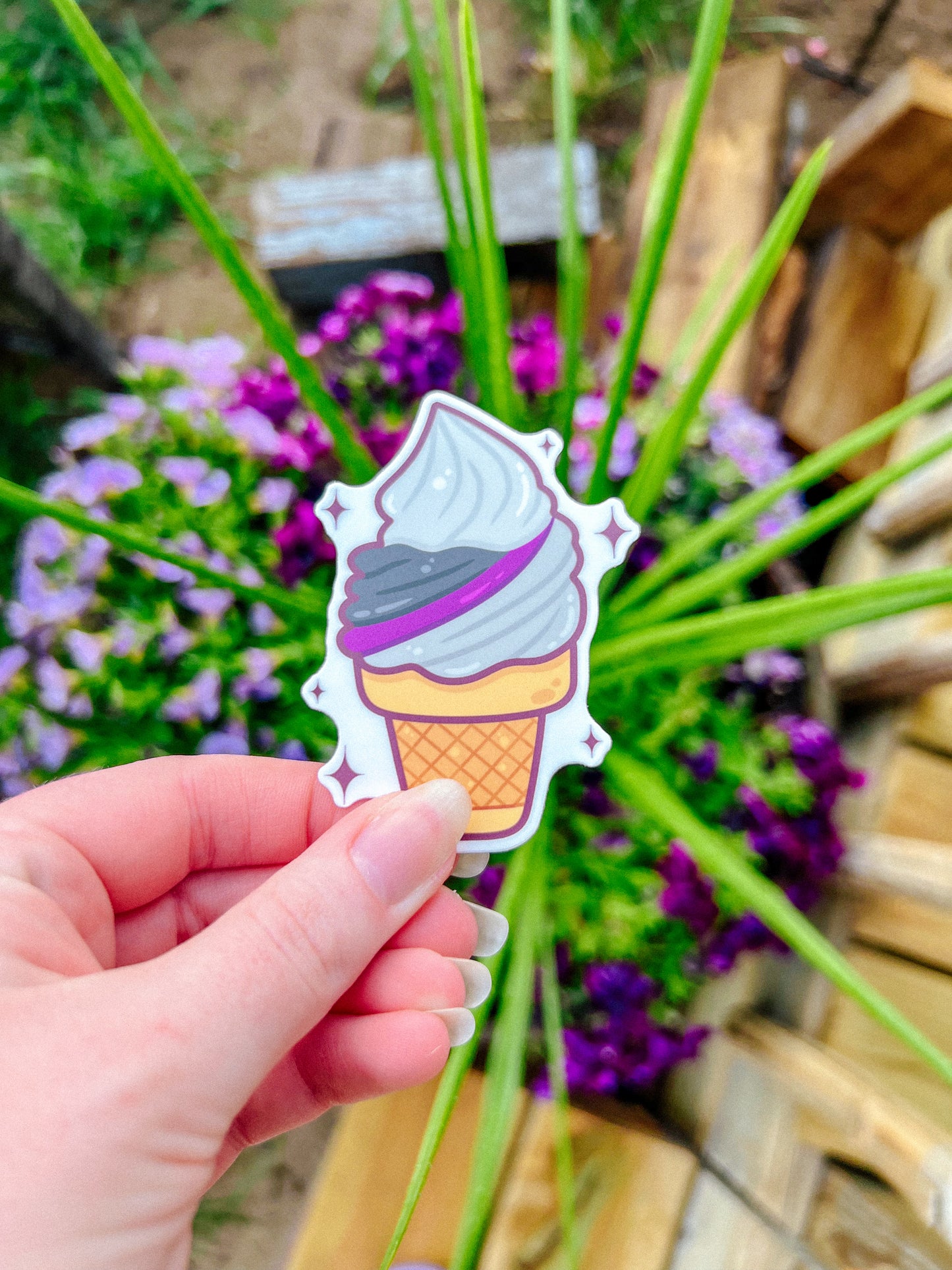 Demisexual Flag Ice Cream Cone