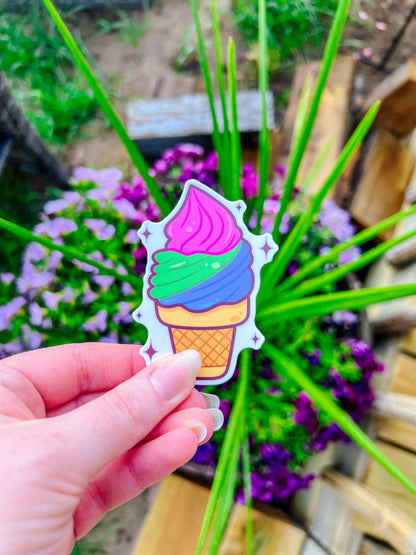 Polysexual Flag Ice Cream Cone Sticker